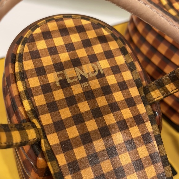 FENDI Promenade Slingback Gingham and Suede Pumps - Picture 8 of 13